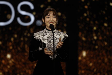 "Solo: Leveling," "Dan Da Dan," And More Celebrate Wins From 2025 Anime Awards 25 Best Continuing Series accepted by Kana Harazawa presented by Finn Wolfhard Gaten Matarazzo scaled e1748556364349