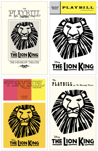 Lion King Playbills